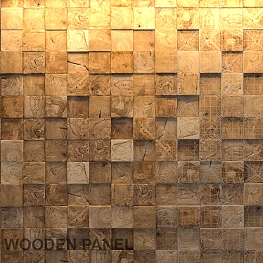 Rustic Wood End Panel 3D model image 1 