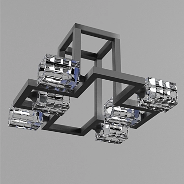 Sleek Odeon Chandelier 3D model image 1 