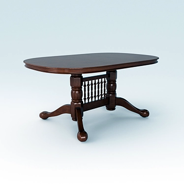 Modern Wood Dining Table 3D model image 1 