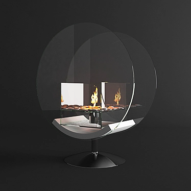 Art Flame Circle Bio Fireplace 3D model image 1 