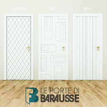 Elegant Wood Doors Barausse 3D model image 1 