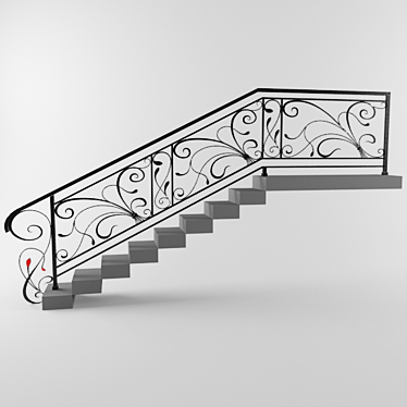 Handcrafted Wrought Iron Ladder 3D model image 1 
