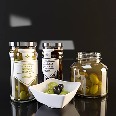 Gourmet Green Olives Ensemble 3D model image 1 