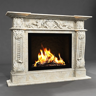 Elegant Marble Fireplace Artevero Mercury 3D model image 1 