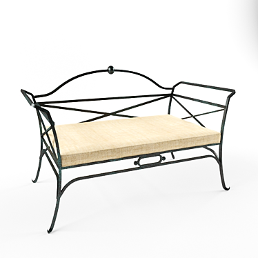 Custom Wrought Iron Couch 3D model image 1 