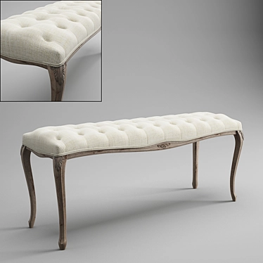 Elegant Vintage Bench 3D model image 1 