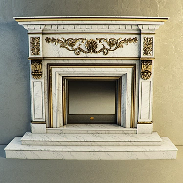 Classic Marble Fireplace 3D model image 1 