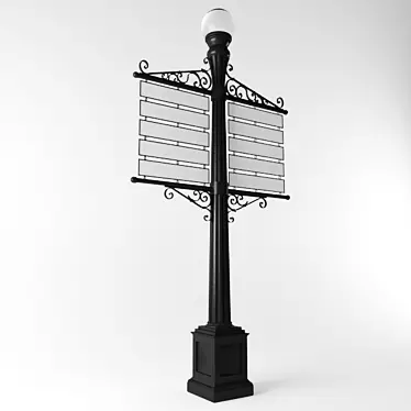 Multi-purpose Street Lamp-Sign 3D model image 1 