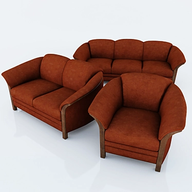 Modern Bremen Sofa Set 3D model image 1 