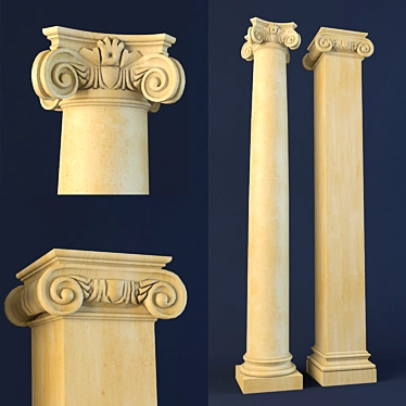 Elegant Ionic Column Design 3D model image 1 