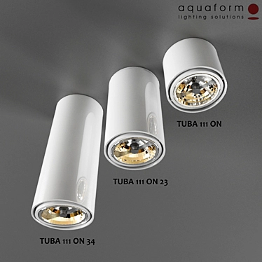 Sleek Tuba 111 Lamp Trio 3D model image 1 