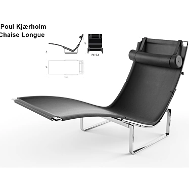 Danish Design Chaise Longue 3D model image 1 