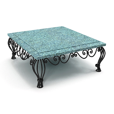 Modern Metal-legged Coffee Table 3D model image 1 