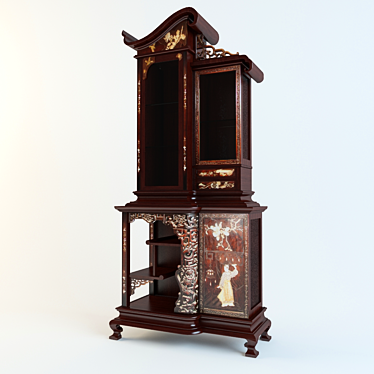 Authentic Chinese Antique Cabinet 3D model image 1 