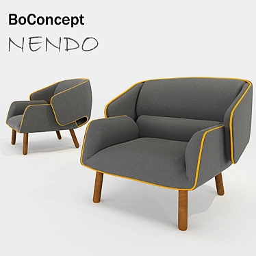 Modern Scandinavian Nendo Armchair 3D model image 1 