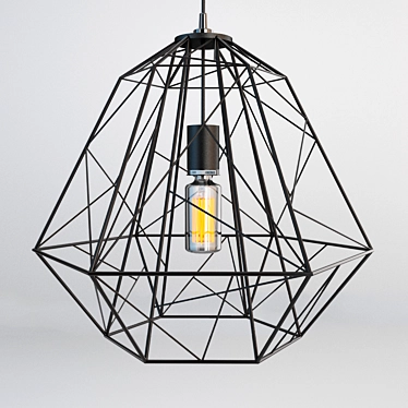 Modern Black Pendant Light 3D model image 1 