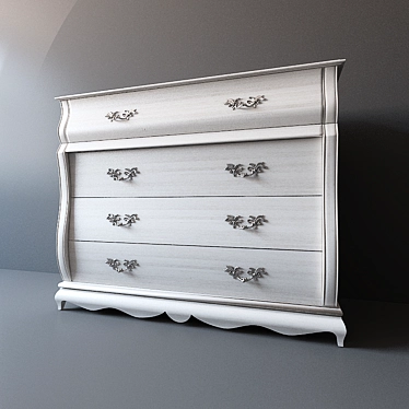 Elegant Nightstand & Dresser Set 3D model image 1 