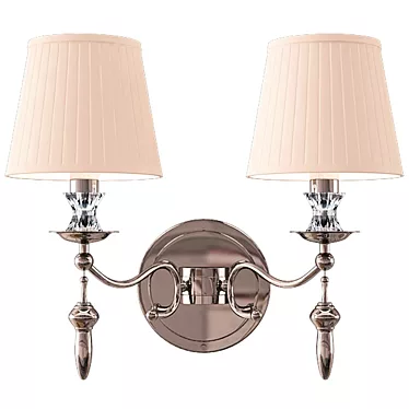 Sleek Chrome Sconce with Beige Shades 3D model image 1 