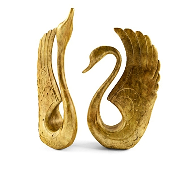 Bronze Swans: Exquisite 3D Sculpture 3D model image 1 