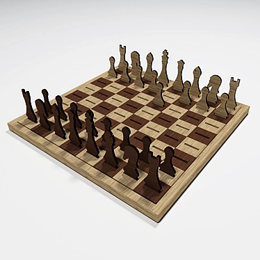 Classic Chess Board: 35x35mm 3D model image 1 