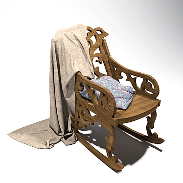 Wooden Rocking Chair 3D model image 1 