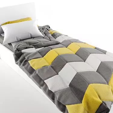 Title: Kids' Single Bed Bedclothes 3D model image 1 