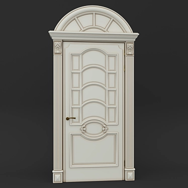 Classic Solid Door 900x2000mm 3D model image 1 