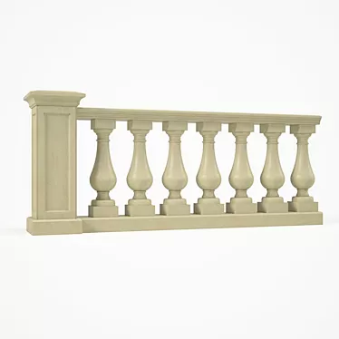 Classic Stone Balustrade for Exteriors 3D model image 1 