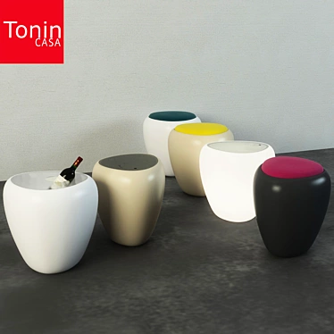 Elegant IOS Collection: Tables, Poufs & Serving Tables 3D model image 1 