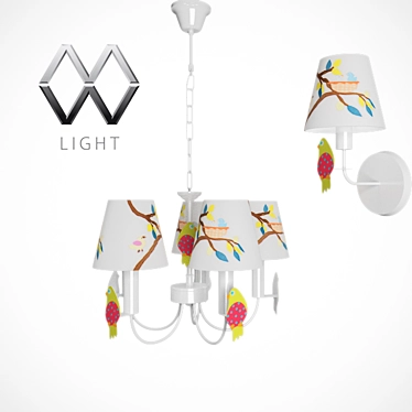 Playful Chandelier and Sconce Set 3D model image 1 