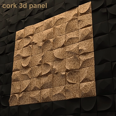 Cork 3D Panel - Eco-Friendly Home Decor 3D model image 1 