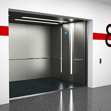 Title: OTIS B7KU0601 Elevator: Animatronic Doors, Multiple Formats 3D model image 1 