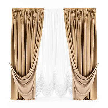 Classic Style Curtains 3D model image 1 