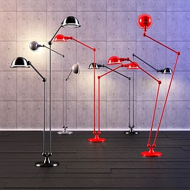 Jielde Twin Floor Light: Industrial Elegance 3D model image 1 