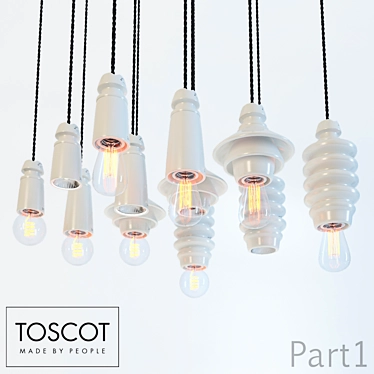 Toscot Battersea Pendant Lights 3D model image 1 