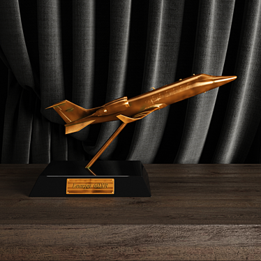 Bronze Learjet 60 XR Statue 3D model image 1 