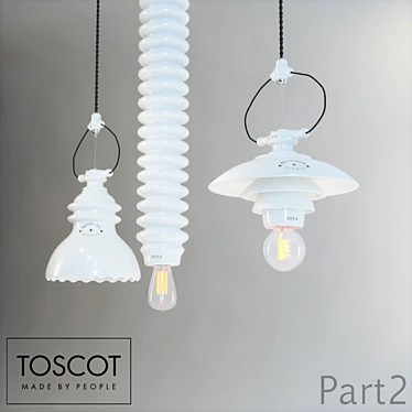 Toscot Battersea Pendant Lights 3D model image 1 