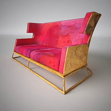 Mid Century Inspired 2 Seat Sofa 3D model image 1 