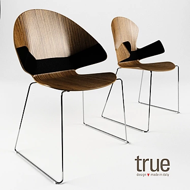 Italian Novecento Armchair - Elegant Wood Design 3D model image 1 