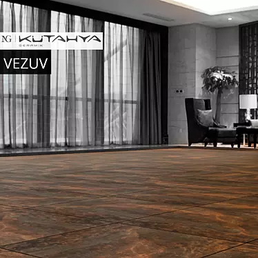 Vezuv Brown Rectified Polished Nano Tiles 3D model image 1 