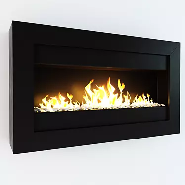 OSLO Noir Bio Wall Fireplace 3D model image 1 