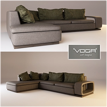 Voga Sofa: Streamlined Elegance for Modern Living 3D model image 1 