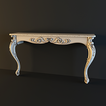 Elegant Carved Leg Console 3D model image 1 