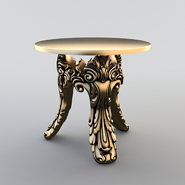 Sturdy Wooden Table: versatile and durable 3D model image 1 