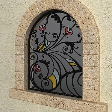 Handforged Window Grille 3D model image 1 