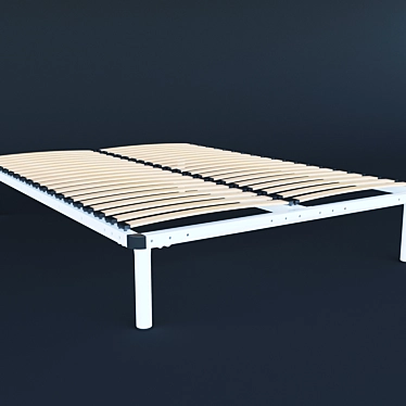 Sleek Steel Bed Frame 3D model image 1 