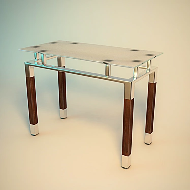 Modern Glass-Top Techno Table 3D model image 1 