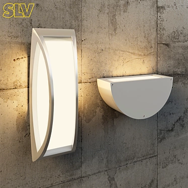 SLV Meridian 2 - Sleek Silver Outdoor Wall/Ceiling Lamp 3D model image 1 