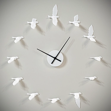 Swallow X Clock: Creative Wall Time 3D model image 1 