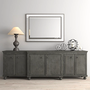 Zinc Media Console with decor